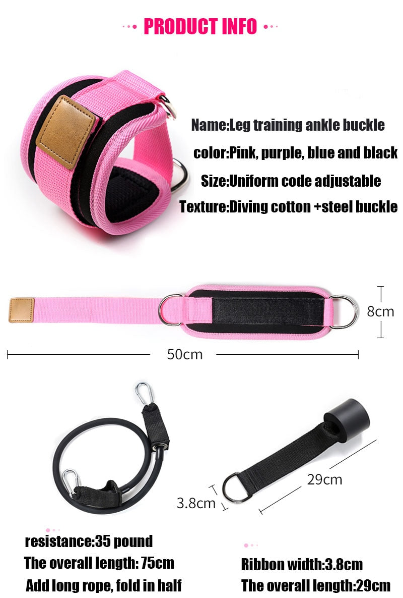 Resistance Bands with Ankle Straps Cuff