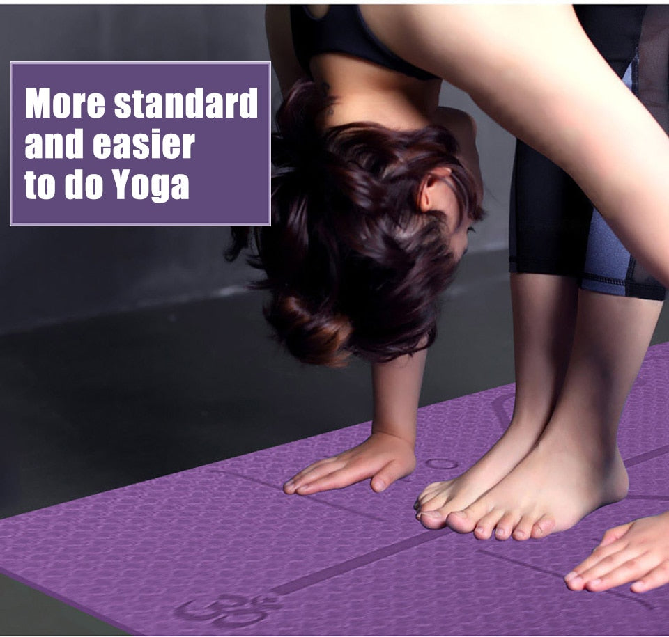 Yoga Mat with Position Line