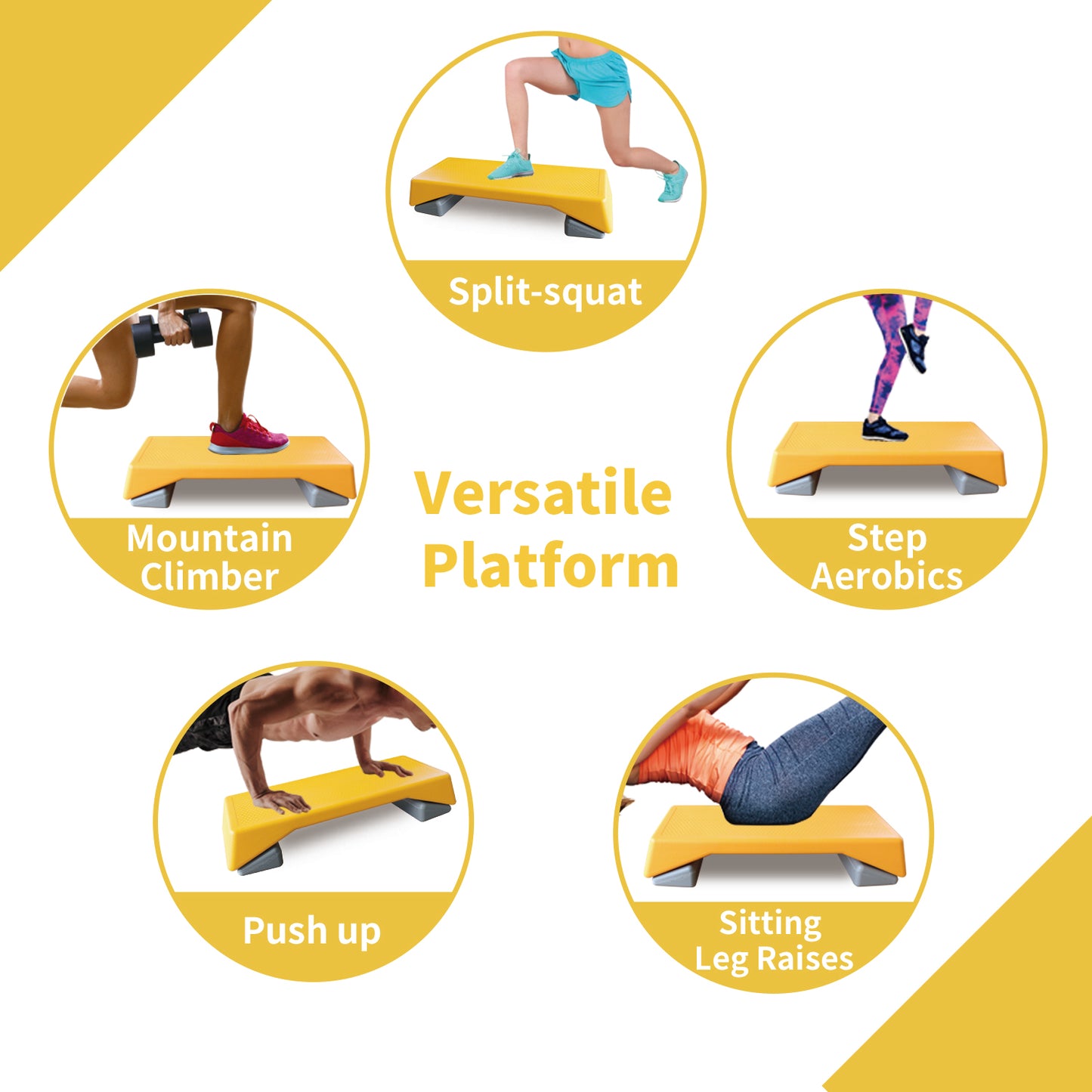 Aerobics Step Platform Height-Adjustable