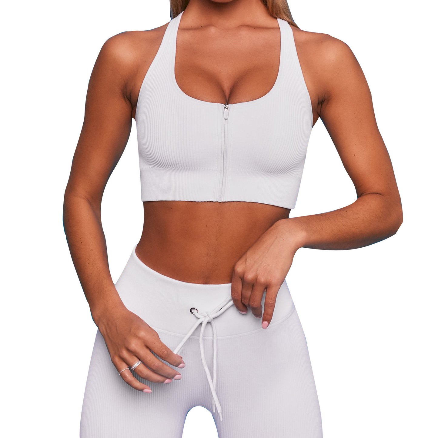 Two Piece Seamless Workout Clothes - Vest-Style Sports Bra + Hip Lifting Yoga Pants