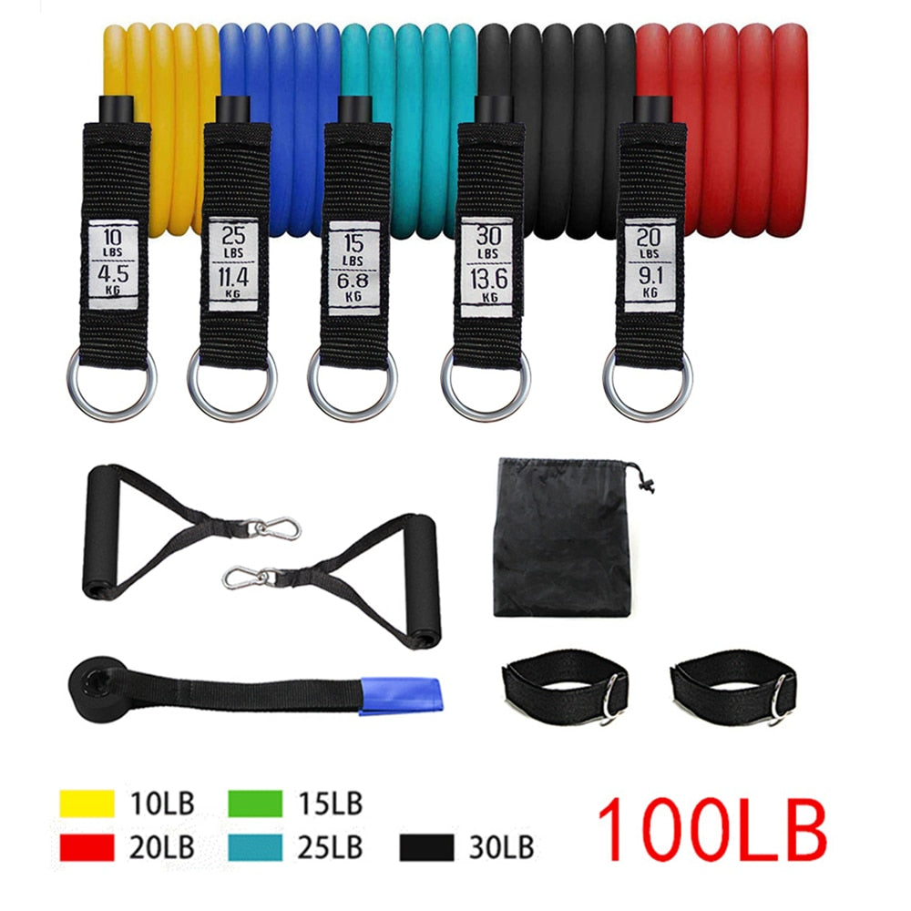 Resistance Bands Set with Door Anchor Legs Ankle Straps for Resistance Training Physical Therapy Home Workouts