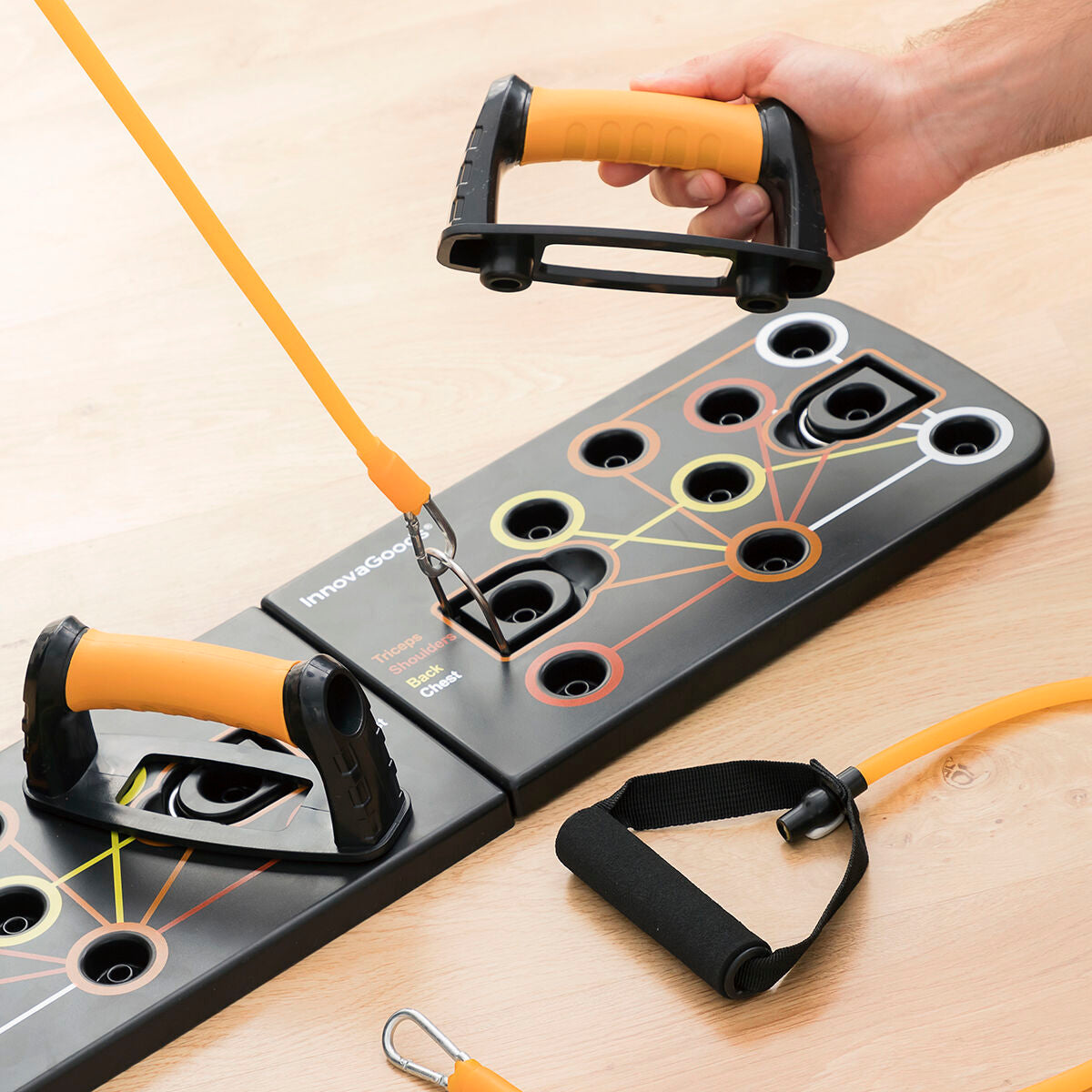 Push-Up Board with Resistance Bands