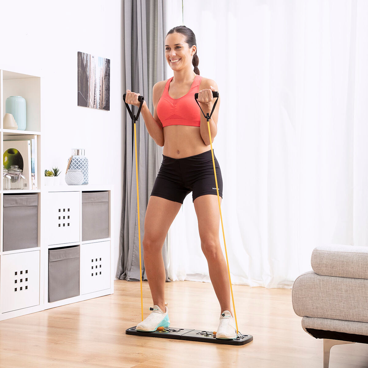 Push-Up Board with Resistance Bands