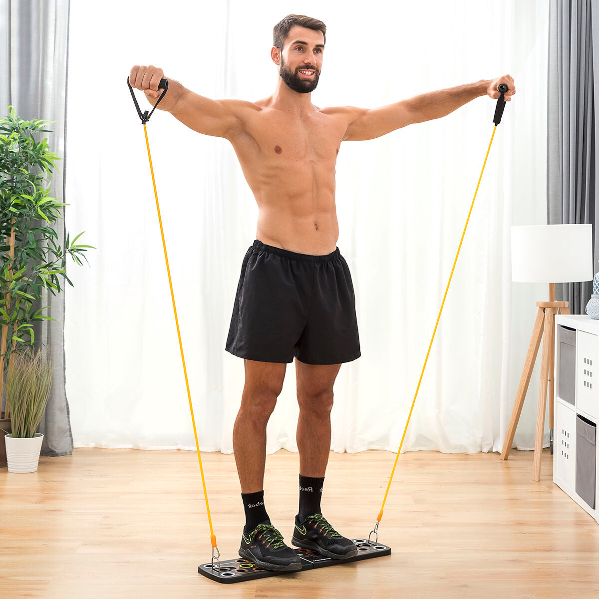 Push-Up Board with Resistance Bands