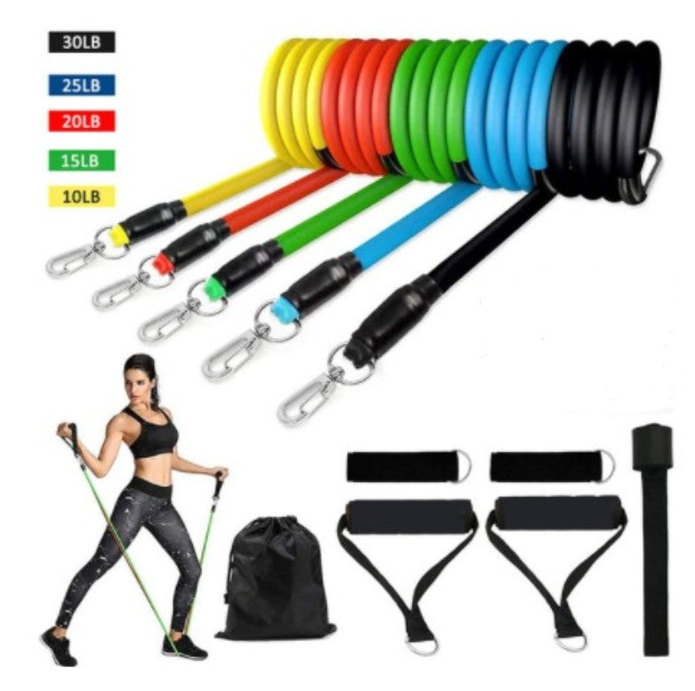 Resistance Bands Set Exercise Bands with Door Anchor Legs Ankle Straps for Resistance Training Physical Therapy Home Workouts