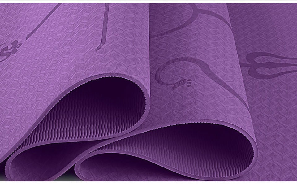 TPE Yoga Mat with Position Line Non Slip Carpet Mat For Beginner Environmental Fitness Gymnastics Mats