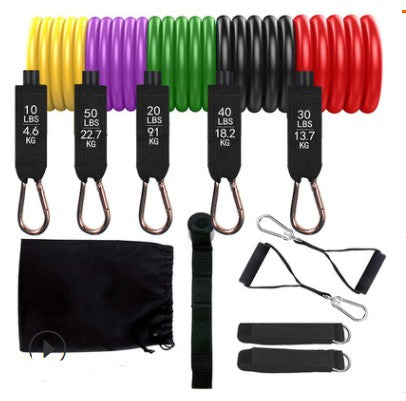 Resistance Bands Set Exercise Bands with Door Anchor Legs Ankle Straps for Resistance Training Physical Therapy Home Workouts