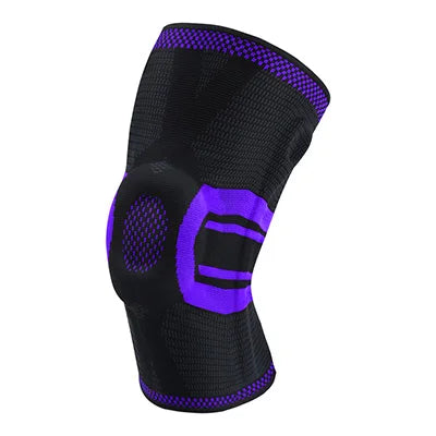 New 1 piece Patella Knee Protector Brace Elastic Silicone Spring Knee Pad Training Knitted Compression Knee Sleeve Support Sport