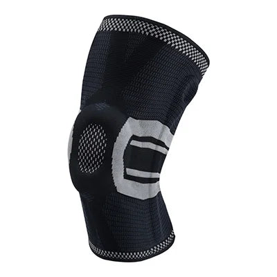 New 1 piece Patella Knee Protector Brace Elastic Silicone Spring Knee Pad Training Knitted Compression Knee Sleeve Support Sport